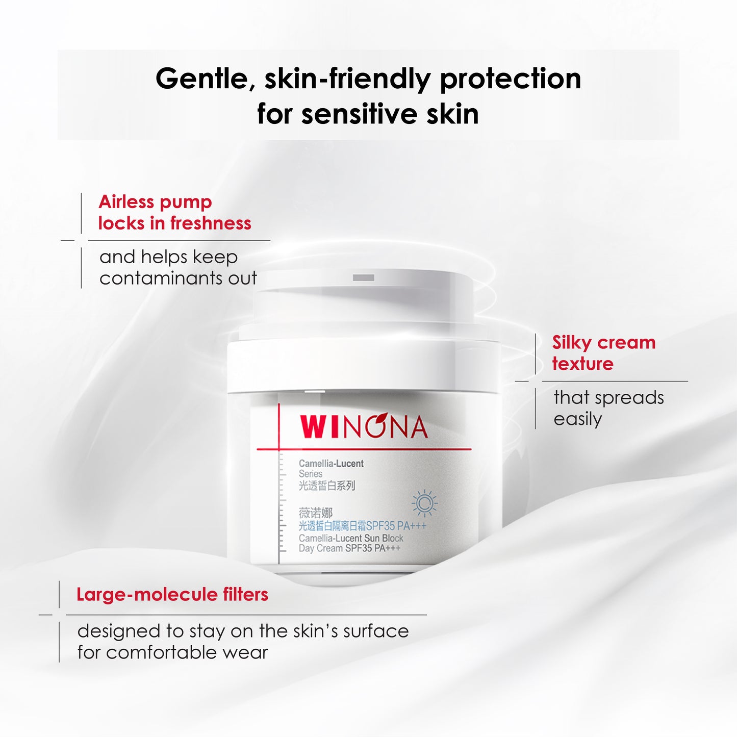 Winona Camellia-Lucent Sun Block Cream SPF35 PA+++ 50g